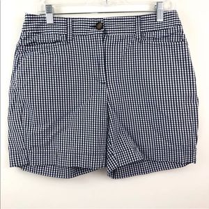 Lands End Shorts Fit 2 Size 6 Gingham Plaid Navy